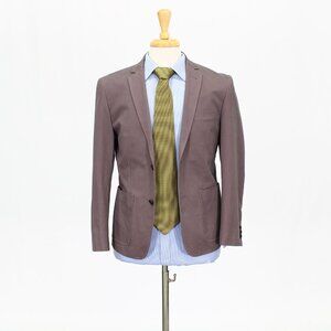 Combatant Gentlemen 38S Brown Solid 2-Button Sport Coat Blazer Jacket B8…
